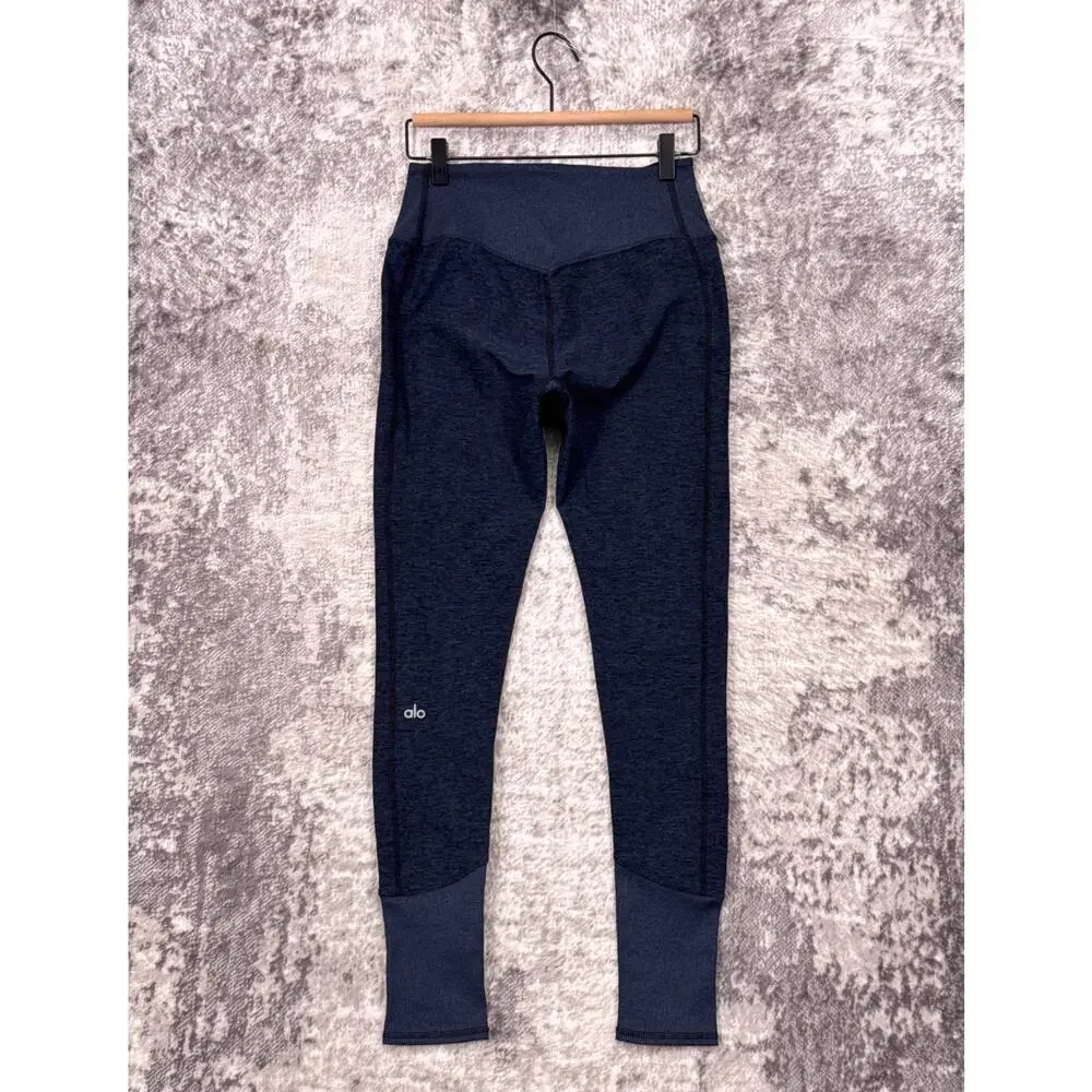ALO Yoga Lounge Leggings Medium Womens Heather Blue Ribbed
